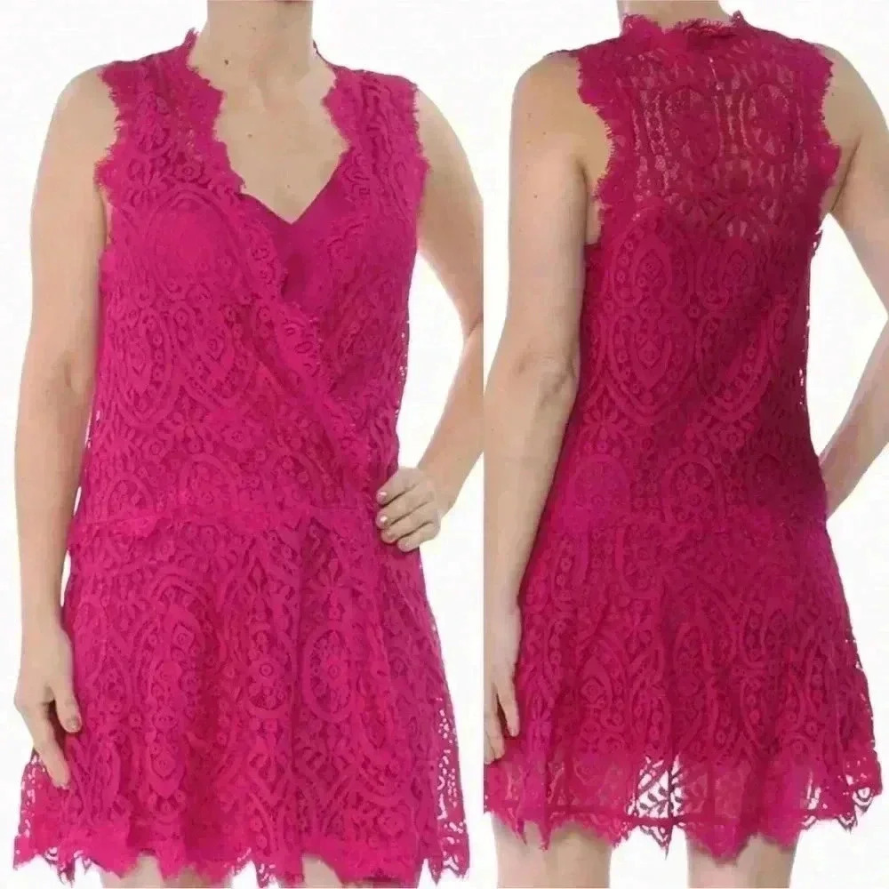 Free People Pink Lace Mini Dress size s